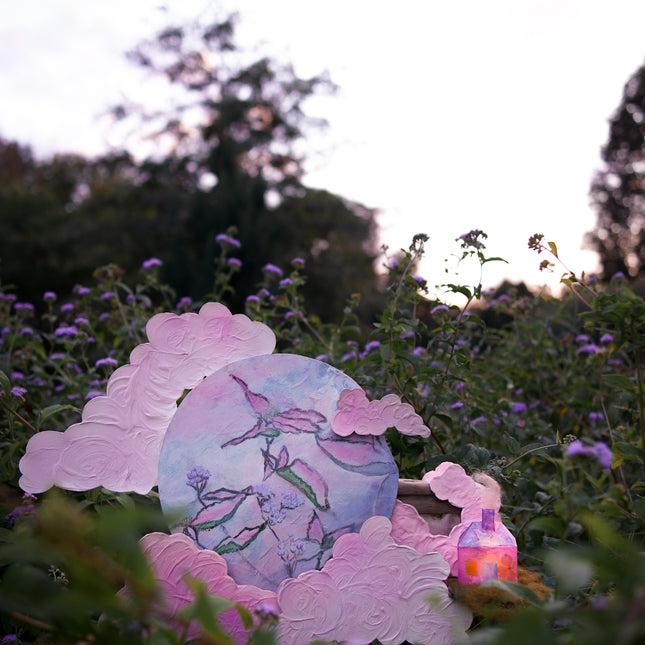 Sculptural Mixed Media Piece Photographed in the garden at dusk by Juner and Bec