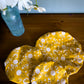 Reusable Bowl/Dish Cover Yellow Floral Design