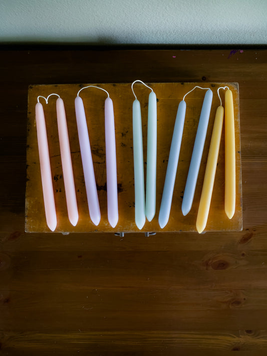 100% Beeswax Dipped Taper Candles 10"